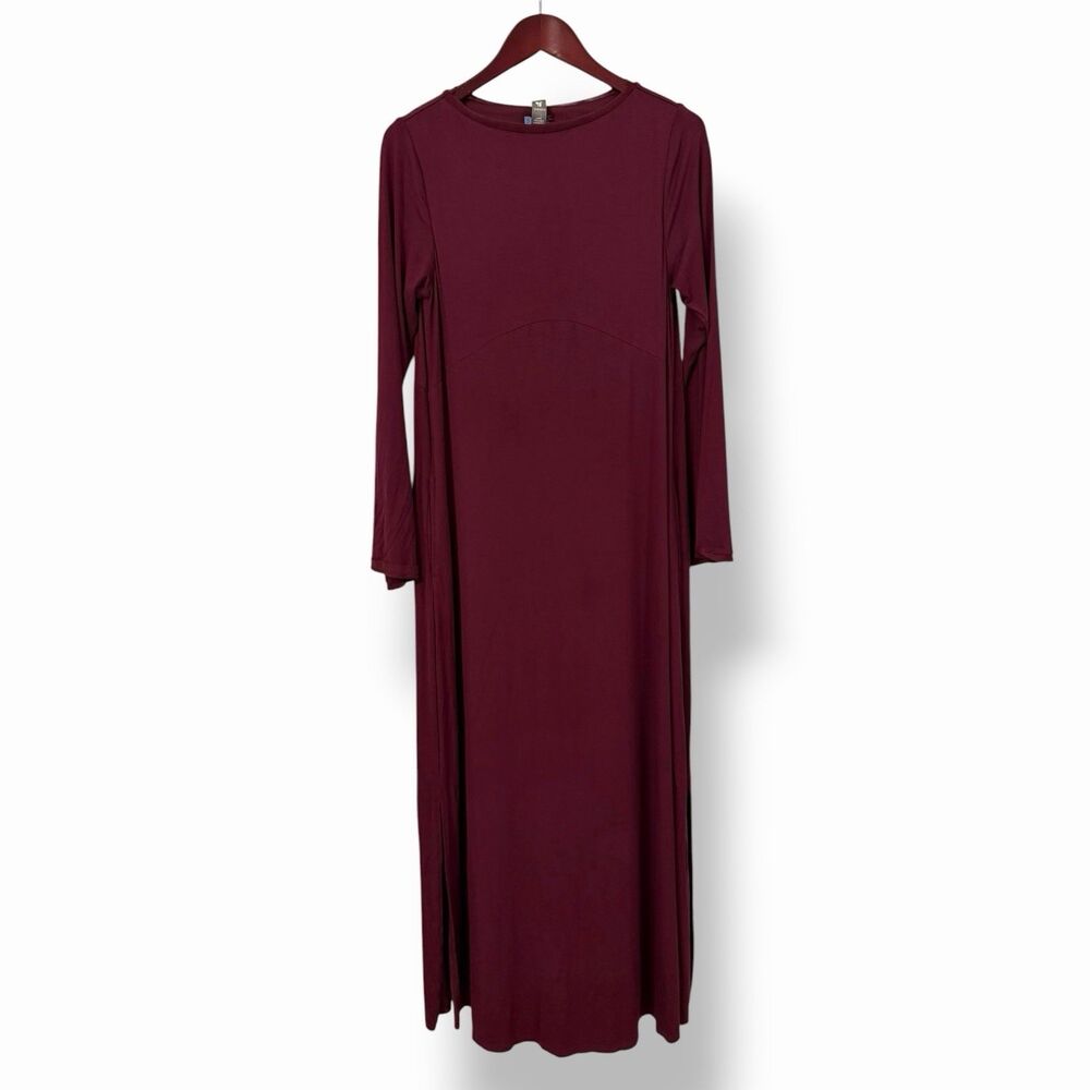 NWOT SheBird Marissa Maxi Bra Dress Dark Cherry Burgundy Wine Long Sleeve 5 M/L - Picture 3 of 12